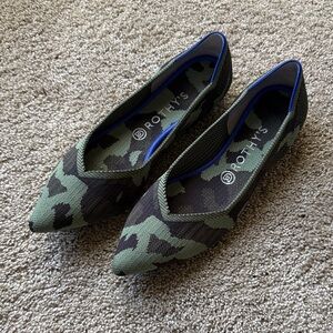 Rothy's Green Camouflage Points Flats